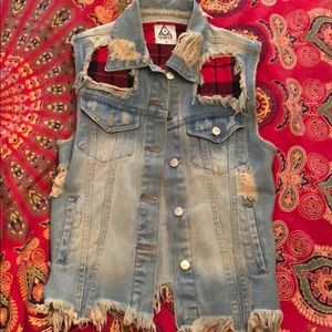 Unif distressed denim vest